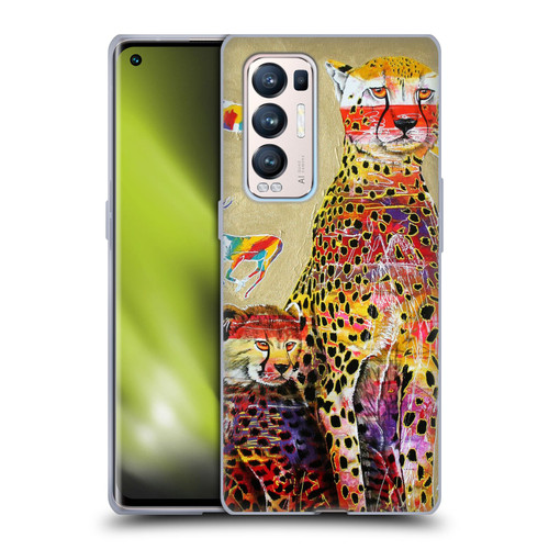 Graeme Stevenson Colourful Wildlife Cheetah Soft Gel Case for OPPO Find X3 Neo / Reno5 Pro+ 5G