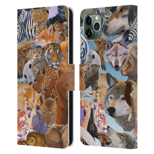 Graeme Stevenson Wildlife Animals Leather Book Wallet Case Cover For Apple iPhone 11 Pro Max