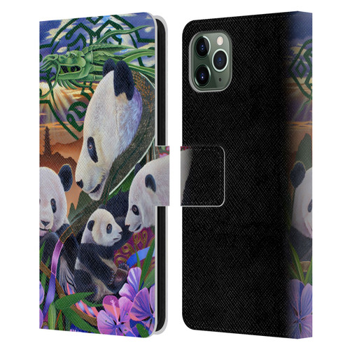 Graeme Stevenson Wildlife Pandas Leather Book Wallet Case Cover For Apple iPhone 11 Pro Max