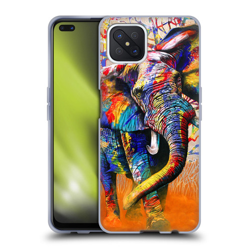 Graeme Stevenson Colourful Wildlife Elephant 4 Soft Gel Case for OPPO Reno4 Z 5G