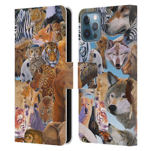 Graeme Stevenson Wildlife Animals Leather Book Wallet Case Cover For Apple iPhone 12 / iPhone 12 Pro