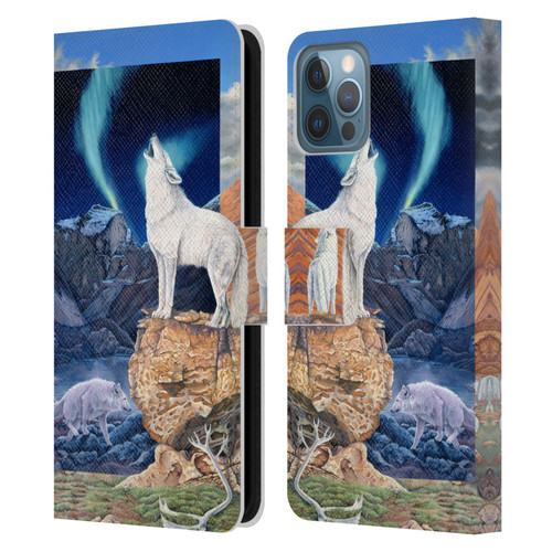 Graeme Stevenson Wildlife Wolves 3 Leather Book Wallet Case Cover For Apple iPhone 12 / iPhone 12 Pro