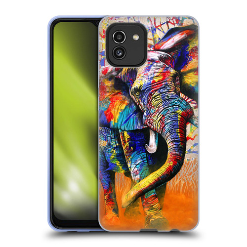 Graeme Stevenson Colourful Wildlife Elephant 4 Soft Gel Case for Samsung Galaxy A03 (2021)
