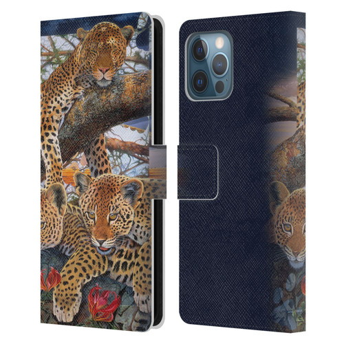 Graeme Stevenson Wildlife Leopard Leather Book Wallet Case Cover For Apple iPhone 12 Pro Max