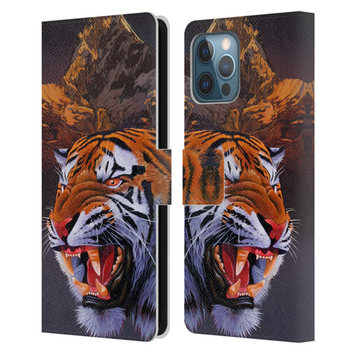 Graeme Stevenson Wildlife Tiger Leather Book Wallet Case Cover For Apple iPhone 12 Pro Max