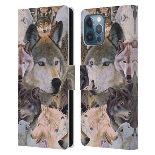 Graeme Stevenson Wildlife Wolves 1 Leather Book Wallet Case Cover For Apple iPhone 12 Pro Max