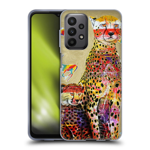 Graeme Stevenson Colourful Wildlife Cheetah Soft Gel Case for Samsung Galaxy A23 / 5G (2022)
