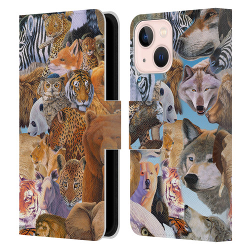 Graeme Stevenson Wildlife Animals Leather Book Wallet Case Cover For Apple iPhone 13 Mini