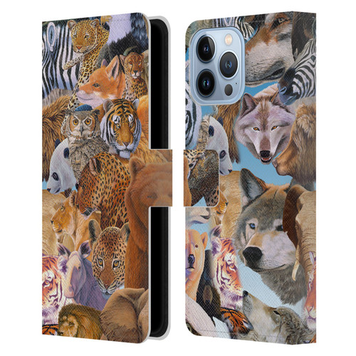 Graeme Stevenson Wildlife Animals Leather Book Wallet Case Cover For Apple iPhone 13 Pro Max