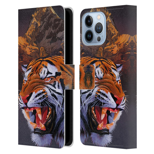 Graeme Stevenson Wildlife Tiger Leather Book Wallet Case Cover For Apple iPhone 13 Pro Max