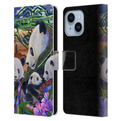 Graeme Stevenson Wildlife Pandas Leather Book Wallet Case Cover For Apple iPhone 14 Plus