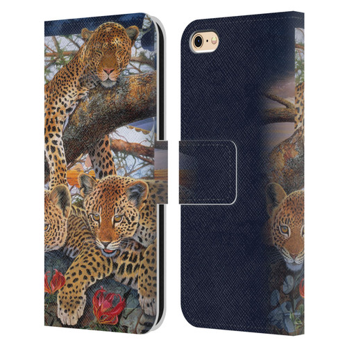 Graeme Stevenson Wildlife Leopard Leather Book Wallet Case Cover For Apple iPhone 6 / iPhone 6s