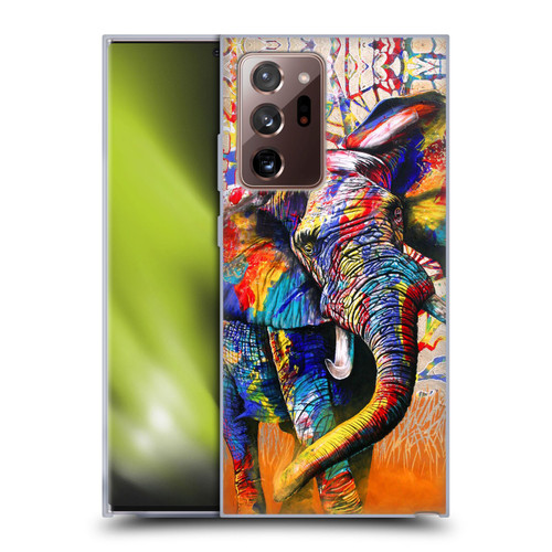 Graeme Stevenson Colourful Wildlife Elephant 4 Soft Gel Case for Samsung Galaxy Note20 Ultra / 5G