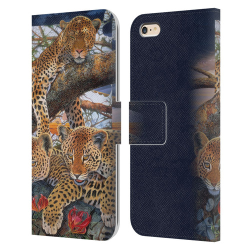 Graeme Stevenson Wildlife Leopard Leather Book Wallet Case Cover For Apple iPhone 6 Plus / iPhone 6s Plus
