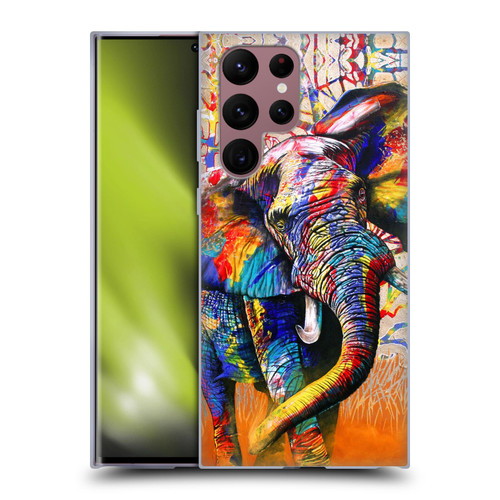 Graeme Stevenson Colourful Wildlife Elephant 4 Soft Gel Case for Samsung Galaxy S22 Ultra 5G