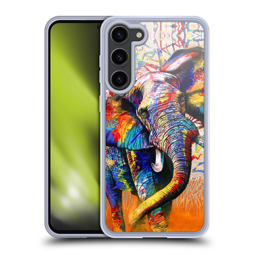 Graeme Stevenson Colourful Wildlife Elephant 4 Soft Gel Case for Samsung Galaxy S23+ 5G