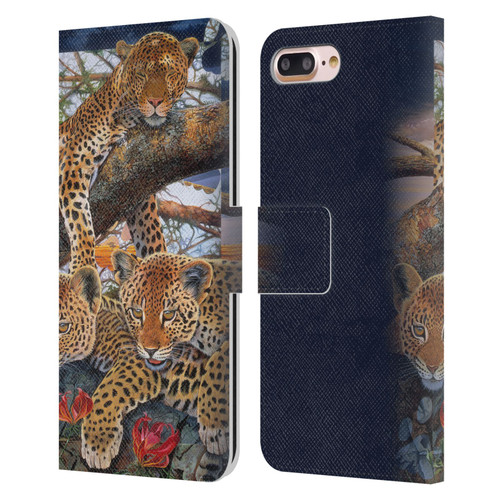 Graeme Stevenson Wildlife Leopard Leather Book Wallet Case Cover For Apple iPhone 7 Plus / iPhone 8 Plus