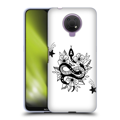 Haroulita Celestial Tattoo Snake And Flower Soft Gel Case for Nokia G10