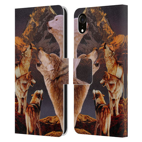 Graeme Stevenson Wildlife Wolves 2 Leather Book Wallet Case Cover For Apple iPhone XR
