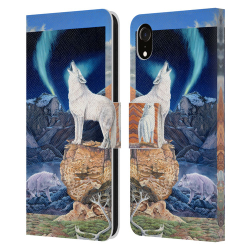 Graeme Stevenson Wildlife Wolves 3 Leather Book Wallet Case Cover For Apple iPhone XR