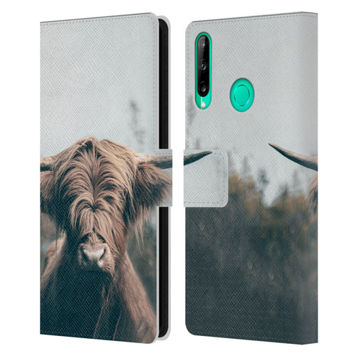 Patrik Lovrin Animal Portraits Highland Cow Leather Book Wallet Case Cover For Huawei P40 lite E