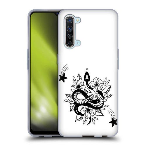 Haroulita Celestial Tattoo Snake And Flower Soft Gel Case for OPPO Find X2 Lite 5G