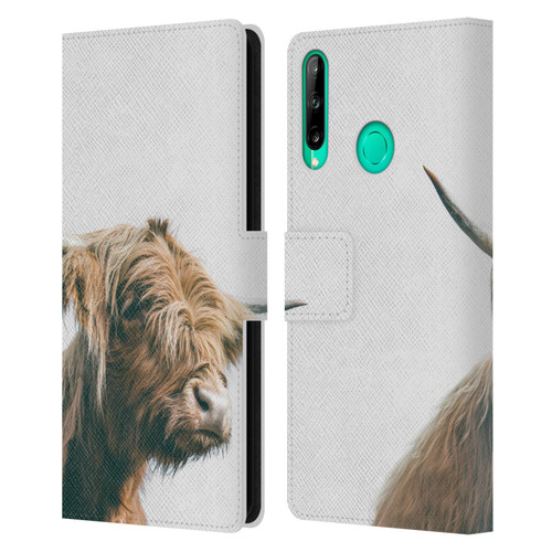 Patrik Lovrin Animal Portraits Majestic Highland Cow Leather Book Wallet Case Cover For Huawei P40 lite E