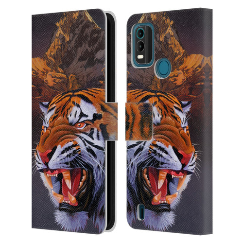 Graeme Stevenson Wildlife Tiger Leather Book Wallet Case Cover For Nokia G11 Plus