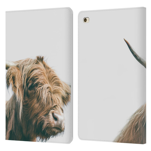 Patrik Lovrin Animal Portraits Majestic Highland Cow Leather Book Wallet Case Cover For Apple iPad mini 4
