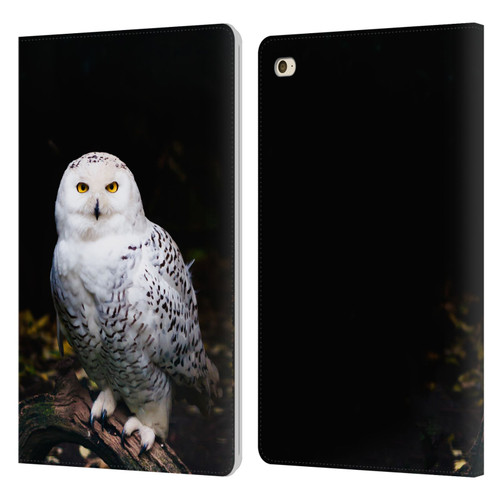 Patrik Lovrin Animal Portraits Majestic Winter Snowy Owl Leather Book Wallet Case Cover For Apple iPad mini 4