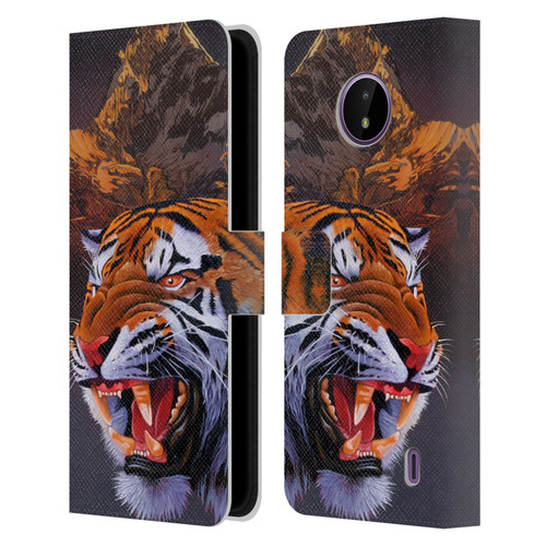 Graeme Stevenson Wildlife Tiger Leather Book Wallet Case Cover For Nokia C10 / C20