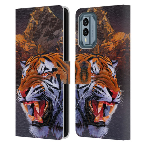Graeme Stevenson Wildlife Tiger Leather Book Wallet Case Cover For Nokia X30
