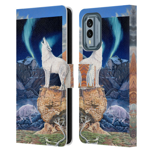 Graeme Stevenson Wildlife Wolves 3 Leather Book Wallet Case Cover For Nokia X30