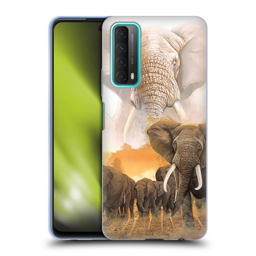 Graeme Stevenson Wildlife Elephants Soft Gel Case for Huawei P Smart (2021)