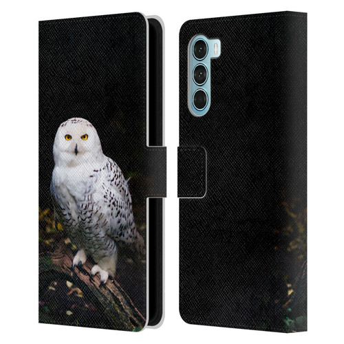 Patrik Lovrin Animal Portraits Majestic Winter Snowy Owl Leather Book Wallet Case Cover For Motorola Edge S30 / Moto G200 5G