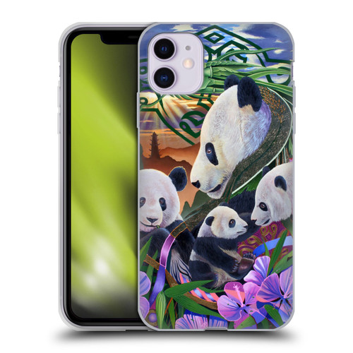 Graeme Stevenson Wildlife Pandas Soft Gel Case for Apple iPhone 11