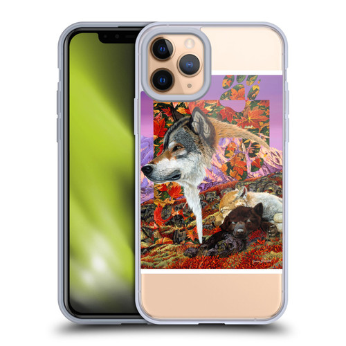 Graeme Stevenson Wildlife Wolves 4 Soft Gel Case for Apple iPhone 11 Pro