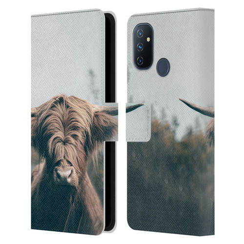 Patrik Lovrin Animal Portraits Highland Cow Leather Book Wallet Case Cover For OnePlus Nord N100