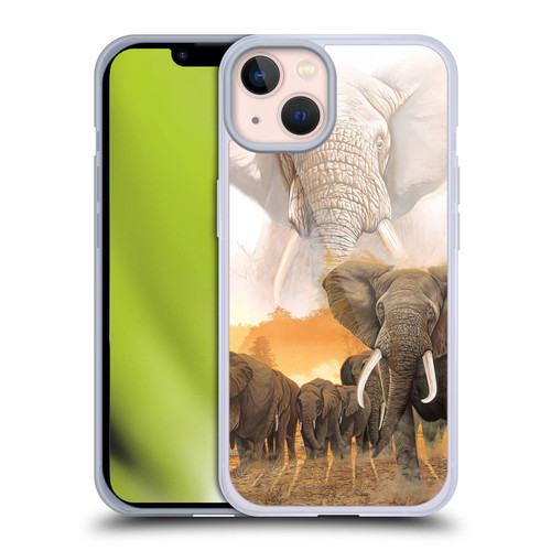 Graeme Stevenson Wildlife Elephants Soft Gel Case for Apple iPhone 13