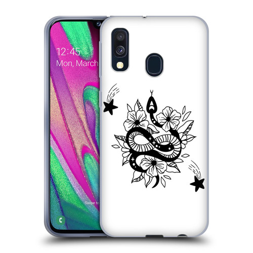 Haroulita Celestial Tattoo Snake And Flower Soft Gel Case for Samsung Galaxy A40 (2019)