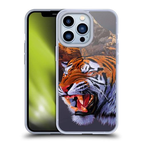 Graeme Stevenson Wildlife Tiger Soft Gel Case for Apple iPhone 13 Pro