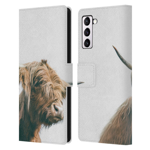 Patrik Lovrin Animal Portraits Majestic Highland Cow Leather Book Wallet Case Cover For Samsung Galaxy S21+ 5G