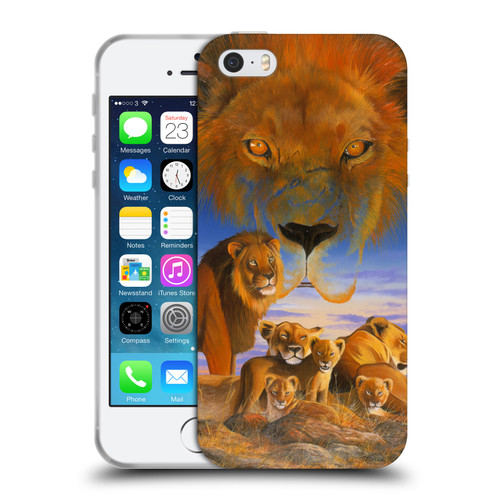 Graeme Stevenson Wildlife Lions Soft Gel Case for Apple iPhone 5 / 5s / iPhone SE 2016