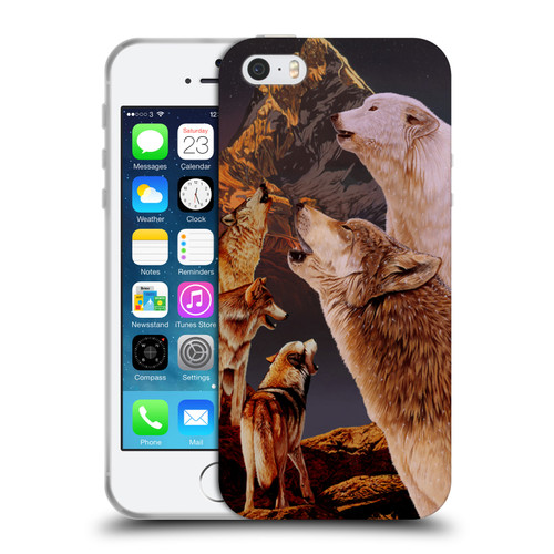 Graeme Stevenson Wildlife Wolves 2 Soft Gel Case for Apple iPhone 5 / 5s / iPhone SE 2016