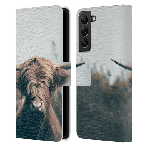 Patrik Lovrin Animal Portraits Highland Cow Leather Book Wallet Case Cover For Samsung Galaxy S22+ 5G