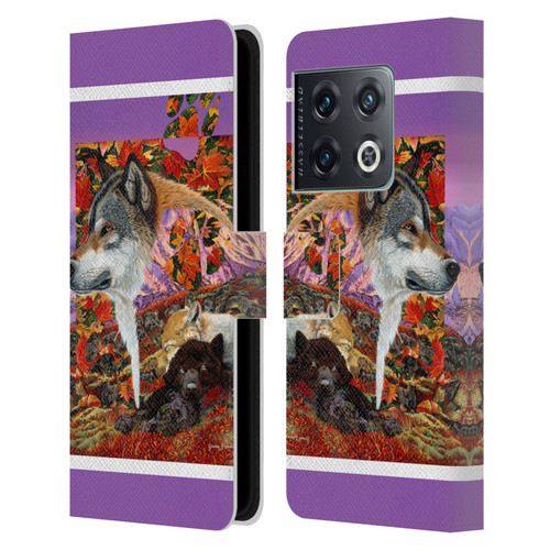 Graeme Stevenson Wildlife Wolves 4 Leather Book Wallet Case Cover For OnePlus 10 Pro