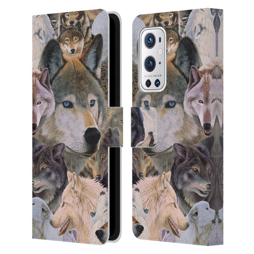 Graeme Stevenson Wildlife Wolves 1 Leather Book Wallet Case Cover For OnePlus 9 Pro