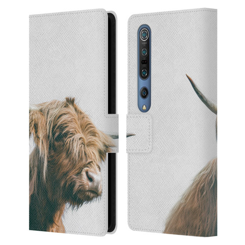 Patrik Lovrin Animal Portraits Majestic Highland Cow Leather Book Wallet Case Cover For Xiaomi Mi 10 5G / Mi 10 Pro 5G