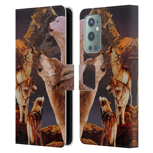Graeme Stevenson Wildlife Wolves 2 Leather Book Wallet Case Cover For OnePlus 9