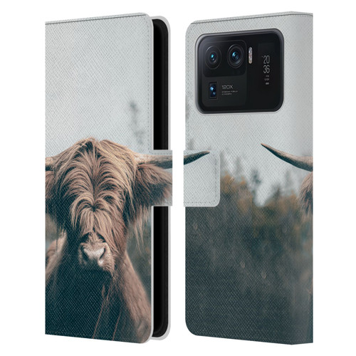 Patrik Lovrin Animal Portraits Highland Cow Leather Book Wallet Case Cover For Xiaomi Mi 11 Ultra
